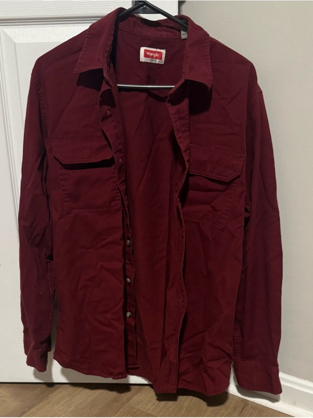 8 in total Bundle Wrangler Men's Button-Up Shirt in Burgundy all colors